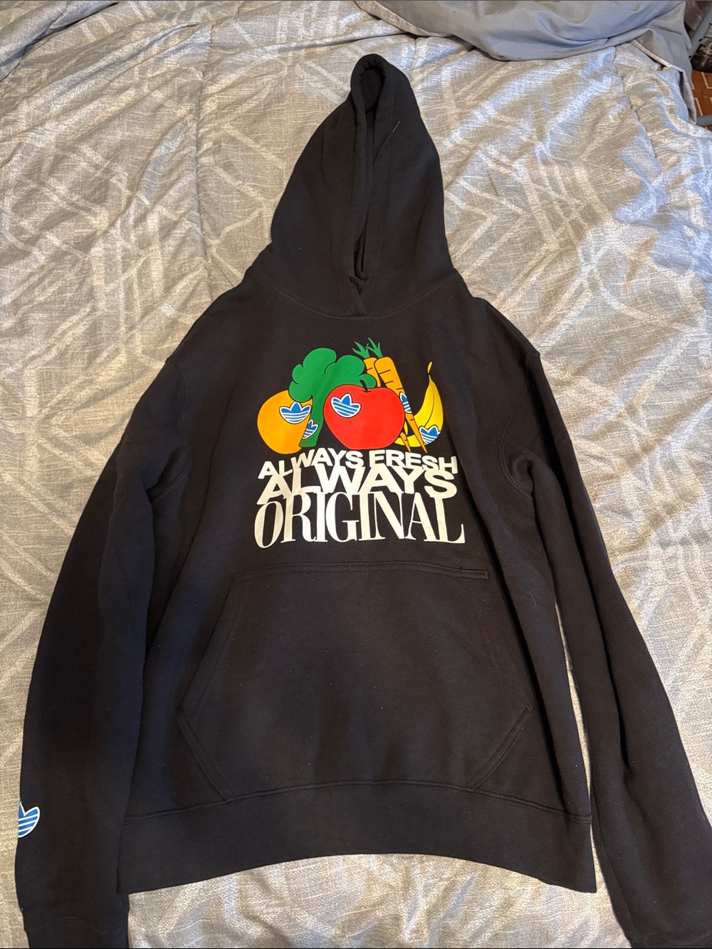 adidas Black 'Always Fresh Always Original' Graphic Crewneck Hoodie